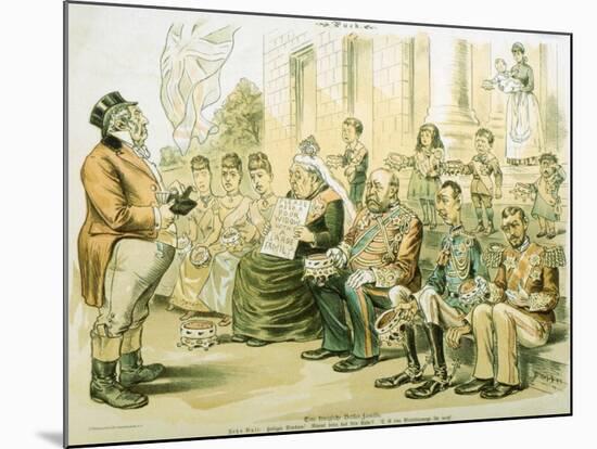 Political Cartoon of Queen Victoria Panhandling-null-Mounted Giclee Print