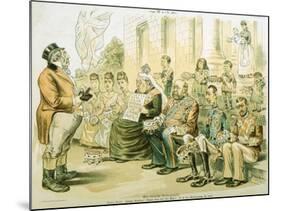 Political Cartoon of Queen Victoria Panhandling-null-Mounted Giclee Print