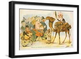 Political Cartoon of the Arrival of Emile Loubet in the United Kingdom-null-Framed Giclee Print