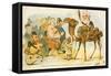 Political Cartoon of the Arrival of Emile Loubet in the United Kingdom-null-Framed Stretched Canvas