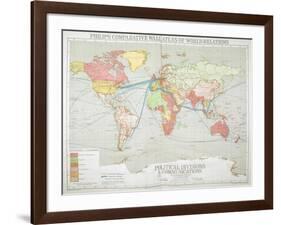 Political Divisions & Comm., Philips' Comparative Series of Wall Atlases of World Relations, 1916-null-Framed Giclee Print