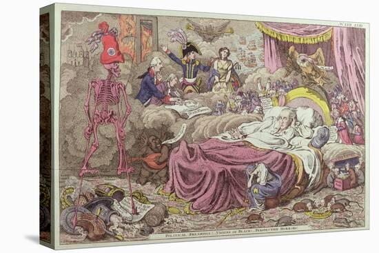 Political Dreamings, Visions of Peace, Prospective Horrors-James Gillray-Stretched Canvas