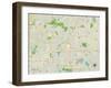 Political Map of Akron, OH-null-Framed Art Print