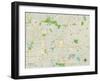 Political Map of Akron, OH-null-Framed Art Print