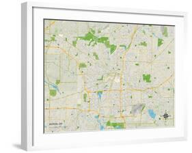 Political Map of Akron, OH-null-Framed Art Print