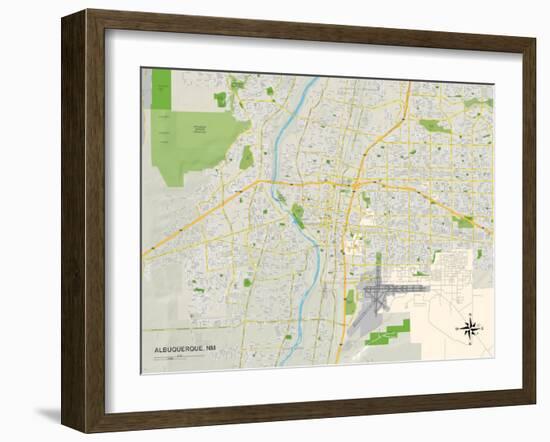 Political Map of Albuquerque, NM-null-Framed Art Print