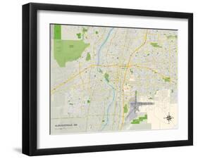 Political Map of Albuquerque, NM-null-Framed Art Print