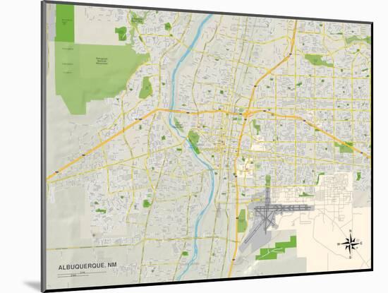 Political Map of Albuquerque, NM-null-Mounted Art Print