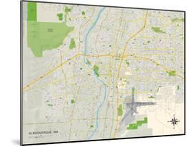 Political Map of Albuquerque, NM-null-Mounted Art Print