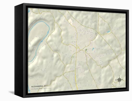 Political Map of Alexandria, KY-null-Framed Stretched Canvas