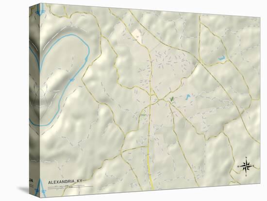 Political Map of Alexandria, KY-null-Stretched Canvas