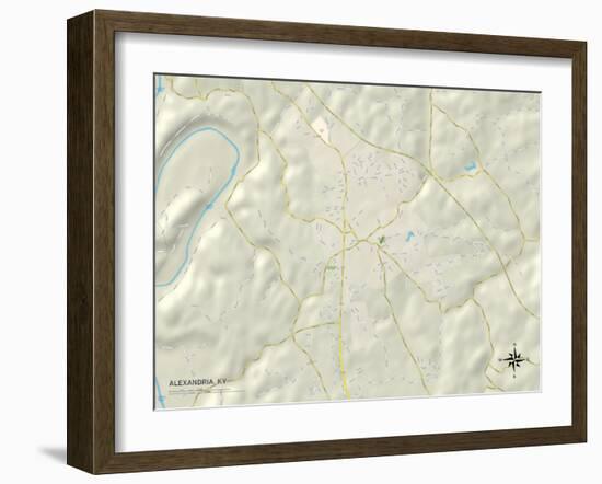 Political Map of Alexandria, KY-null-Framed Art Print