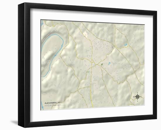 Political Map of Alexandria, KY-null-Framed Art Print