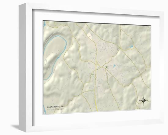 Political Map of Alexandria, KY-null-Framed Art Print