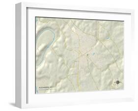 Political Map of Alexandria, KY-null-Framed Art Print