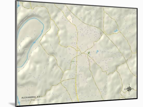 Political Map of Alexandria, KY-null-Mounted Art Print