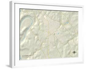 Political Map of Alexandria, KY-null-Framed Art Print