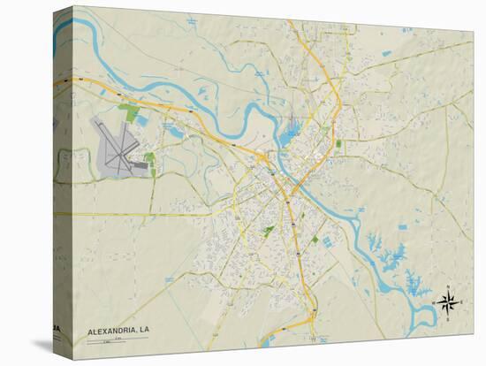 Political Map of Alexandria, LA-null-Stretched Canvas