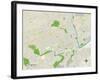 Political Map of Allentown, PA-null-Framed Art Print