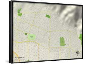 Political Map of Altadena, CA-null-Framed Art Print