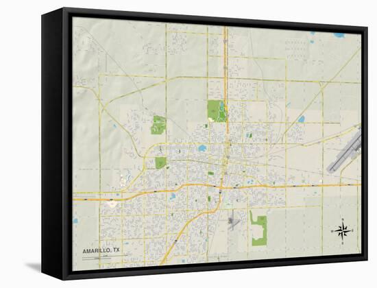 Political Map of Amarillo, TX-null-Framed Stretched Canvas