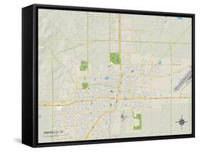 Political Map of Amarillo, TX-null-Framed Stretched Canvas