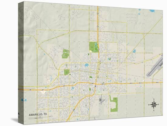 Political Map of Amarillo, TX-null-Stretched Canvas