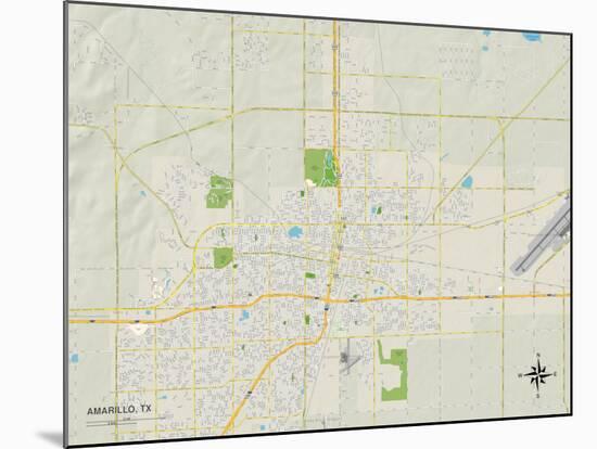 Political Map of Amarillo, TX-null-Mounted Art Print