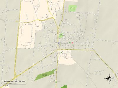 'Political Map of Amherst Center, MA' Prints | AllPosters.com