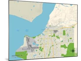 Political Map of Anchorage, AK-null-Mounted Art Print