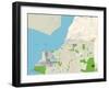 Political Map of Anchorage, AK-null-Framed Art Print