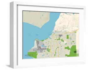 Political Map of Anchorage, AK-null-Framed Art Print