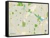 Political Map of Ann Arbor, MI-null-Framed Stretched Canvas