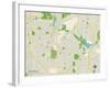 Political Map of Ann Arbor, MI-null-Framed Art Print