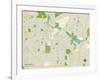 Political Map of Ann Arbor, MI-null-Framed Art Print