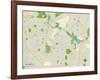 Political Map of Ann Arbor, MI-null-Framed Art Print