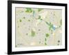 Political Map of Ann Arbor, MI-null-Framed Art Print