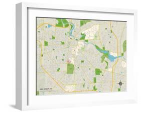 Political Map of Ann Arbor, MI-null-Framed Art Print