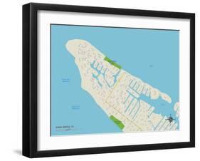 Political Map of Anna Maria, FL-null-Framed Art Print