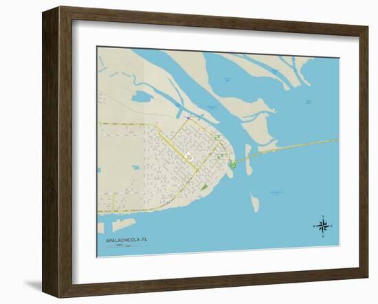 Political Map of Apalachicola, FL-null-Framed Art Print