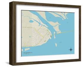 Political Map of Apalachicola, FL-null-Framed Art Print
