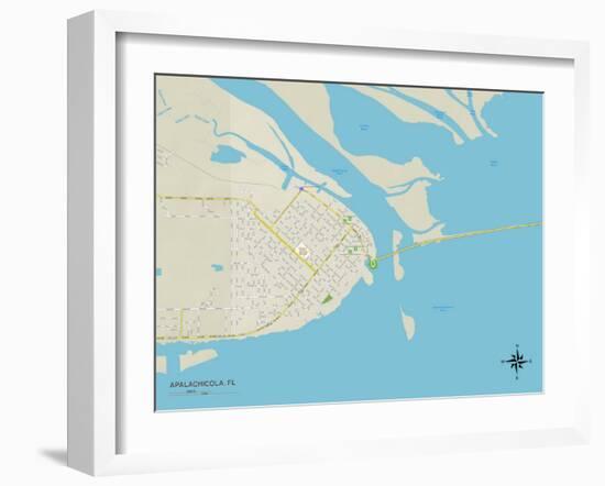 Political Map of Apalachicola, FL-null-Framed Art Print