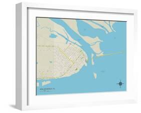 Political Map of Apalachicola, FL-null-Framed Art Print