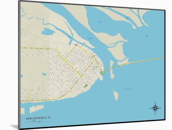 Political Map of Apalachicola, FL-null-Mounted Art Print