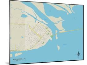 Political Map of Apalachicola, FL-null-Mounted Art Print