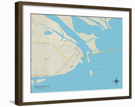 Political Map of Apalachicola, FL-null-Framed Art Print