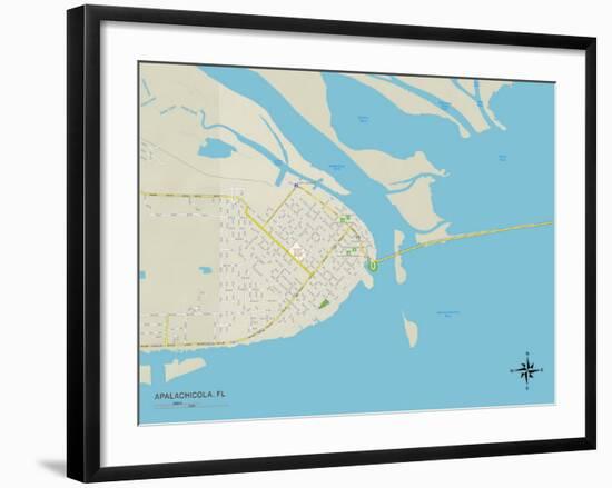 Political Map of Apalachicola, FL-null-Framed Art Print