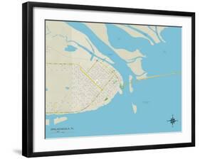 Political Map of Apalachicola, FL-null-Framed Art Print