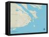 Political Map of Apalachicola, FL-null-Framed Stretched Canvas