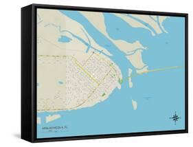 Political Map of Apalachicola, FL-null-Framed Stretched Canvas